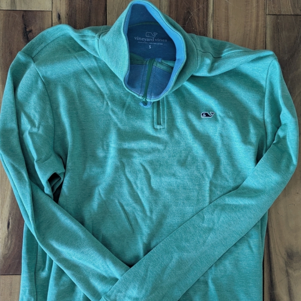 Vineyard Vines Kelly Green Quarters zip